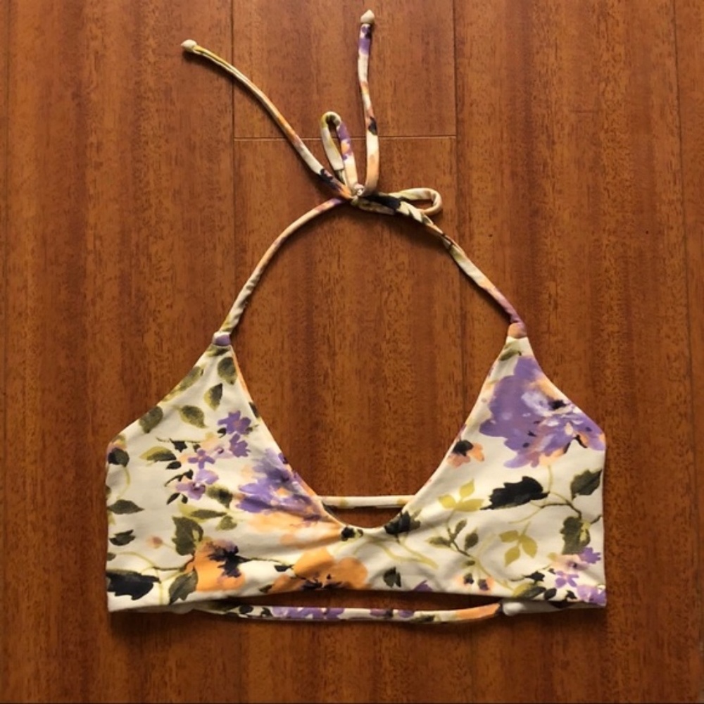 Midori Trendy Peony Floral Sexy Summer Bikini Top - Picture 6 of 8